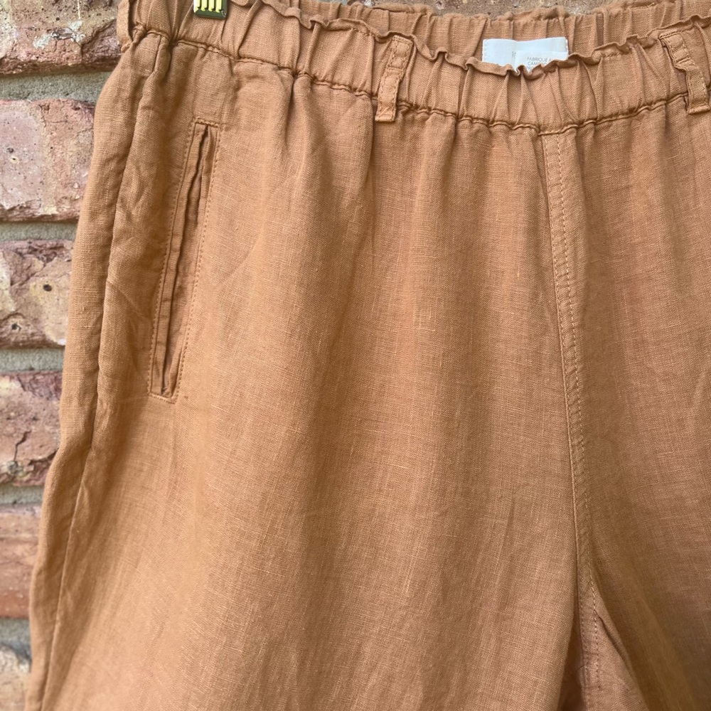 C And C California Large Rust Brown 100% Linen Pu… - image 3